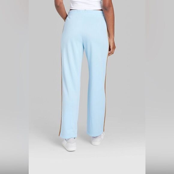 Wild Fable High Rise Track Pants Side Stripe Blue/ Brown NWT Size L or M - Picture 3 of 16